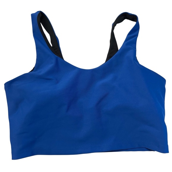 Johnny Was Calme Royal Blue & Black Endure Athletic Long Sports Bra Sz L GUC - Picture 1 of 7
